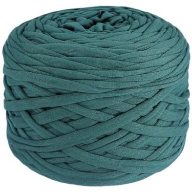 Imagem de SIMEIQI Camiseta de 400 g de crochê de tecido elástico para tricô DIY, 130 metros de fio de tricô grosso para mão, bolsa faça você mesmo, cesta de almofada, projetos de crochê, decoração de casa