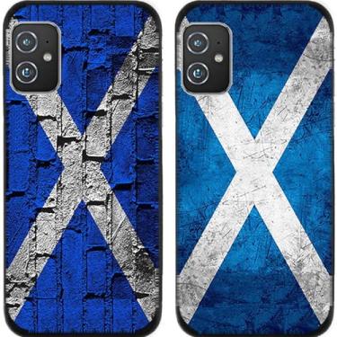 Imagem de 2 peças retrô bandeira da Escócia TPU gel silicone capa de telefone traseira para Asus Zenfone 8/9 / 10 (Asus Zenfone 8)