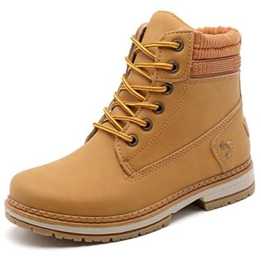 Imagem de sofysofy Botas femininas de trabalho – impermeável para caminhadas ao ar livre construção leve confortável, Camelo, 36