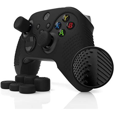 Imagem de Foamy Lizard SeriesPro Controller Skin for Xbox Series X & S Protector Ergonomic Soft Studded Anti-Slip Silicone Rubber Gel Grip Case, 1 Cover + 8 Raised Thumb Grip Caps (NOT for Elite 1/2) (Black)