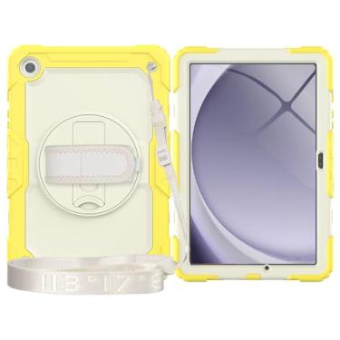 Imagem de Capa de TPU à prova de choque para Samsung Galaxy Tab A9 Plus 2023 SM-X210/SM-216/SM-X218 11 polegadas, capa protetora resistente com protetor de tela + alça de ombro + suporte giratório (silicone
