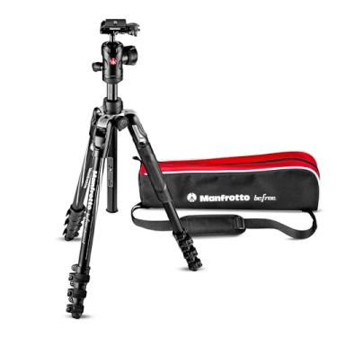 Imagem de Manfrotto Tripé de câmera avançado Befree com fecho de alavanca, kit de tripé de viagem portátil e compacto com cabeça esférica, tripé de alumínio para câmeras DSLR Reflex e sem espelho, acessórios de