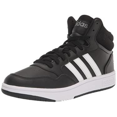 Imagem de adidas Tênis de basquete feminino Hoops 3.0 Low, Preto/branco/cinza, 21