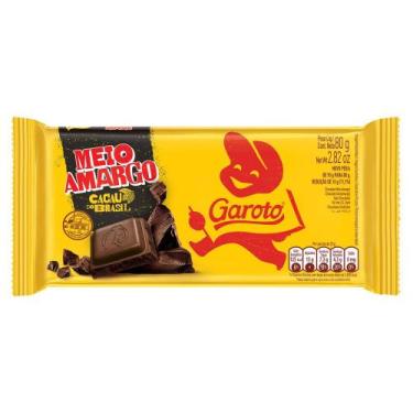 Imagem de Chocolate Garoto Meio Amargo 80G