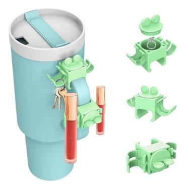 Imagem de YUHUJOB Acessórios para copo Stanley 1,134 g Quencher H2.0, inclui gancho de dupla face, suporte de protetor labial e suporte de anel e joias, acessórios para copo Stanley Cup 850 g 1,134 g 1,8 g