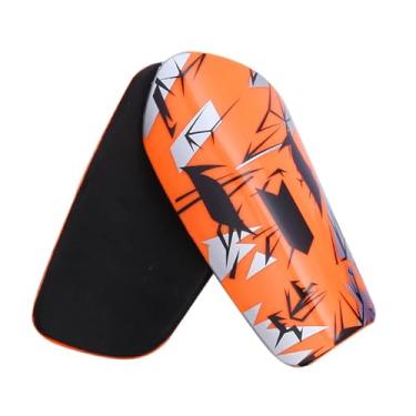 Imagem de YIJU 2Pcs Futebol Caneleiras Protetoras de Panturrilha Suporte de Equipamento de Proteção Acessórios Caneleiras Proteção de Pernas para Homens Crianças, Laranja