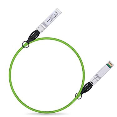 Imagem de ipolex Cabo colorido SFP+ Twinax 10G, cabo passivo de cobre (DAC) de conexão direta em verde, 1 m (3,28 pés), para Cisco SFP-H10GB-CU1M, Meraki, Ubiquiti, Mikrotik, Intel, Fortinet, Netgear, D-Link