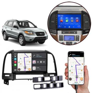 Imagem de Multimidia MP5 9" Santa Fé 2006-2012 3/4 Furos CarPlay/Android-Auto + 