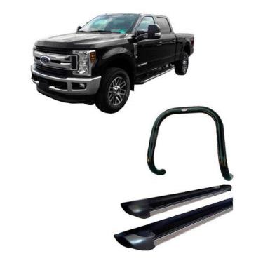 Imagem de Kit Quebra Mato S/barra Estribo Personalizado Preto F250 - HOZZ