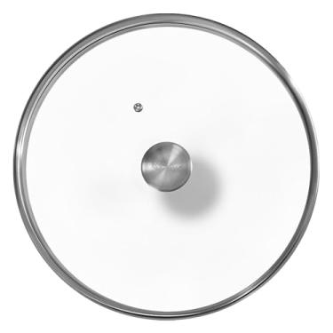 Imagem de Victoria Tampa de vidro redonda de 33 cm para frigideira ou frigideira de ferro fundido, feita sob medida apenas para Victoria Brand, diâmetro de 12,1 polegadas