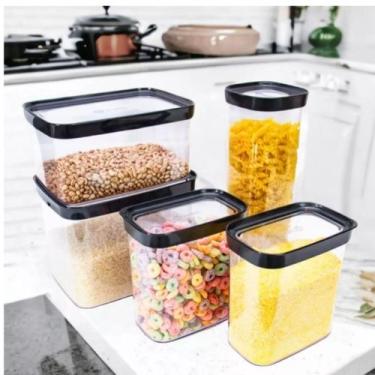Imagem de Kit 5 Potes Mantimentos Herméticos Acrílico Organizador - Helsim