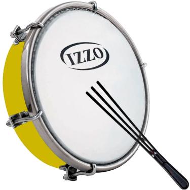 Imagem de Tamborim 06 Pol Abs Amarelo C/ Pele Leitosa Izzo 3691Am