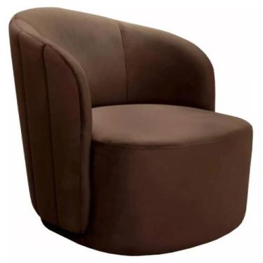 Imagem de Poltrona Decorativa Stela Cadeira Redonda Concha Veludo Bella Decor, M