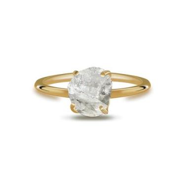 Imagem de Aliança Quartzo Cristal - Cristal Natural, Banho Ouro 18k