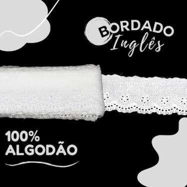 Imagem de Bordado Ingles Tecido Lese 100% Algodão C/13,7 M Cal15 Nybc