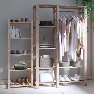 Imagem de Estante Para Objetos De Decoração C/ Closet Aberto Versatil Para Roupa