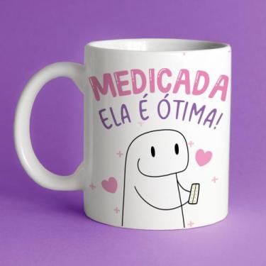 Imagem de Caneca porcelana flork amigas, medicada ela é ótima 325ml - JAQUES PER