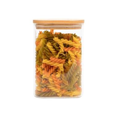 Imagem de Pote de vidro 1,1L com tampa de bambu hermético quadrado - Tüd - TUD, 