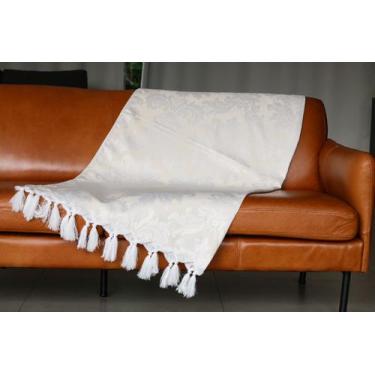 Imagem de Manta Xale Para Sofá 2,30 X 1,40 Tecido Jacquard com Franja  Decorame,