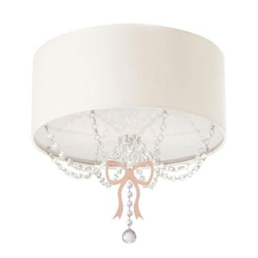 Imagem de Luminária Plafon Infantil Laço Cúpula Branco  30X15 2E27 - Tom Luz