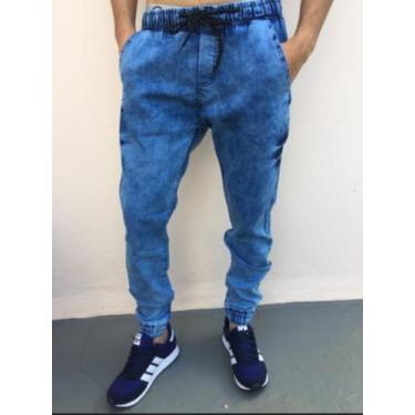 Imagem de Calça Jeans Jogger Marmorizada Masculina - Sky, M