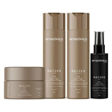 Imagem de Kit Raízes Shampoo + Máscara + Condicionador + Tônico  Amazônico Care 