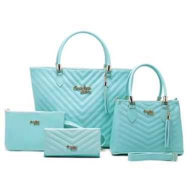Imagem de Kit De Bolsas Lorena 4 Pecas  Bolsa Sacola  Carteira e Tira Colo Pacot