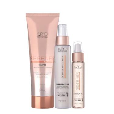 Imagem de Kit K.Pro Profissional Regenér Shampoo Leave-in e Oil (3 Produtos)