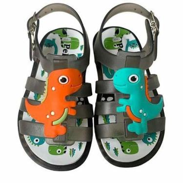 Imagem de Sandália dinossauro colorido led papete infantil unissex juju shoes, F