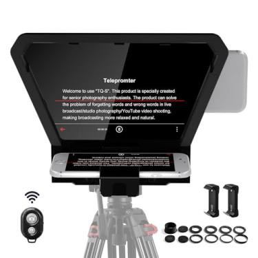 Imagem de Teleprompter GVM portátil para iPad, tablet, smartphone e câmeras DSLR, kit de teleprompter com controle remoto e suporte flexível, teleprompter para smartphone compatível com iOS/Android