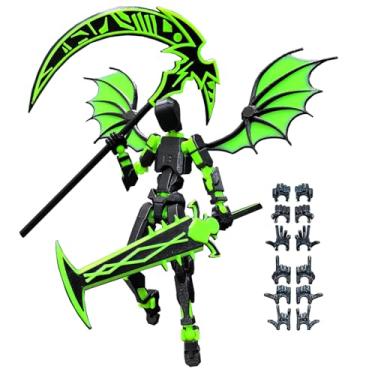 Imagem de Boneco de ação T13 (montagem concluída), bonecos de robô Titan 13, boneco impresso em 3D articulado, presente da sorte 13 para decorações de mesa de colecionadores, muñeco de ação (preto verde)