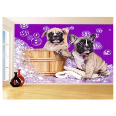 Imagem de Papel De Parede Animal Cão Petshop Banho Tosa 3,5M Anm385 - Você Decor