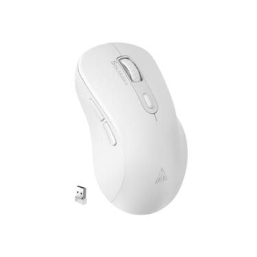 Imagem de SOLAKAKA Sm66 Branco Silencioso Dual Mode Bluetooth/2.4Ghz Mouse Sem Fio, Ajustável 4200 Dpi, Mouse de Computador Recarregável Mouse de Escritório Sem Fio para Pc Mac Laptop, Desktop