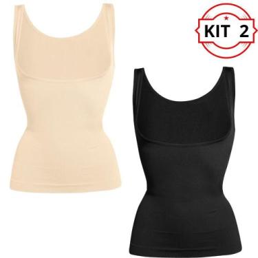 Imagem de  Kit 2 Cintas Modeladora Postural Feminina - Slim Fitness, Bege, Preto