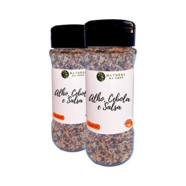 Imagem de Kit 2 Natural Alho, cebola e salsa Pote com Dosador Premium Pouch 35g 