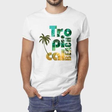 Imagem de Camiseta Masculina Algodão Tropical Premium - Benellys, M, Branco