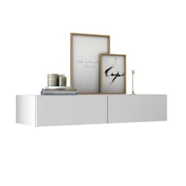 Imagem de buffet pequeno com 2 gavetas suspenso de parede eros 90cm design moder