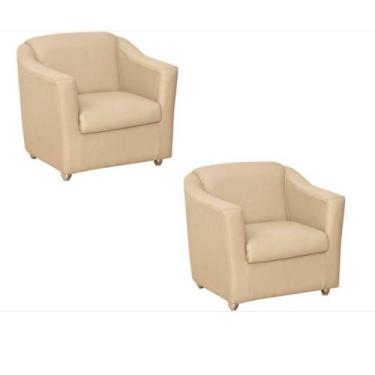 Imagem de 2 Cadeiras Decorativa Tilla Área De Lazer e Gourmet Sued Marfim - Kimi