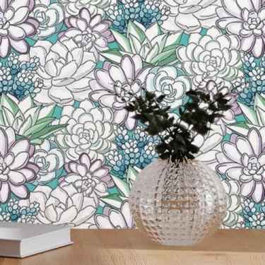 Imagem de Papel De Parede Adesivo Jardim De Suculentas N017124 0,58X3M - Adesivo