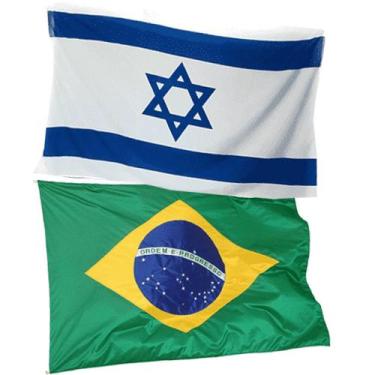 Imagem de 2 Bandeiras Israel E Brasil 100% Poliester 1,60 X 1,10 2751515401 - ba