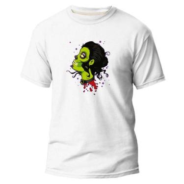 Imagem de  Camiseta Basica Algodão Premium Estampa Digital Zombie Girl - NoBrand