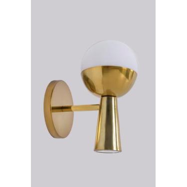 Imagem de Lustre Arandela Cone Bola 12cm Globo Dourado 238 - ILUMINAMUNDO