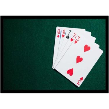 Imagem de Quadro Decorativo Jogos Baralho Naipe Cartas Poker Com Moldura RC006 -