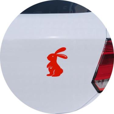 Imagem de Adesivo de Carro Coelho Bunny em Pé - Cor Vermelho - Melhor Adesivo, V