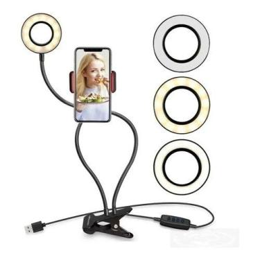 Imagem de Anel Luz Iluminador Led Ring Light Suporte Celular P/ Vídeo - OEM, 110