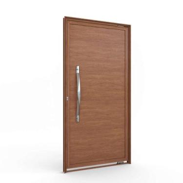 Imagem de Porta Pivotante de Alumínio 215 x 105 x 8cm Lambri Amadeirado Esquerda