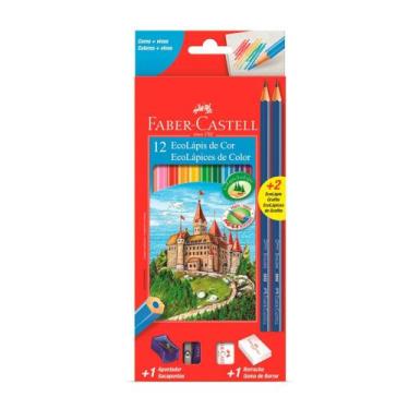 Imagem de Lápis De Cor Faber Castell Ecolápis C/12 Unid + Kit Escolar - Faber-ca