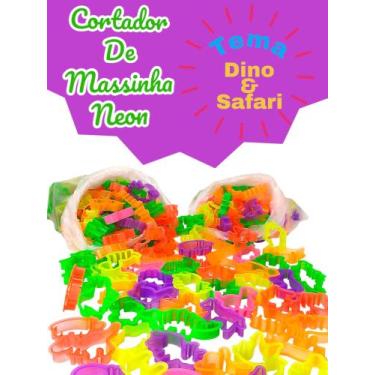 Imagem de 1000 Cortador Forminha Molde Neon P/ Massinha Biscoito Dinossauro Safa