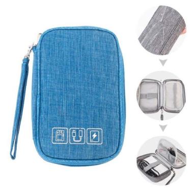 Imagem de Bolsa Necessaire  Impermeável Organizador Armazenamento de Cabos Dado 