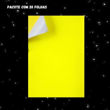 Imagem de Adesivo Neon A4 Off Paper 100g 20 Folhas, Amarelo